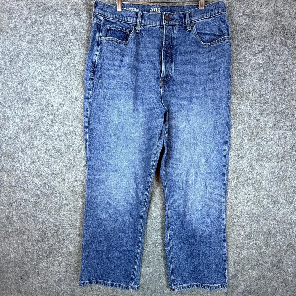A New Approach Jeans Womens 16 Blue Denim Stretch High Rise Straight Leg